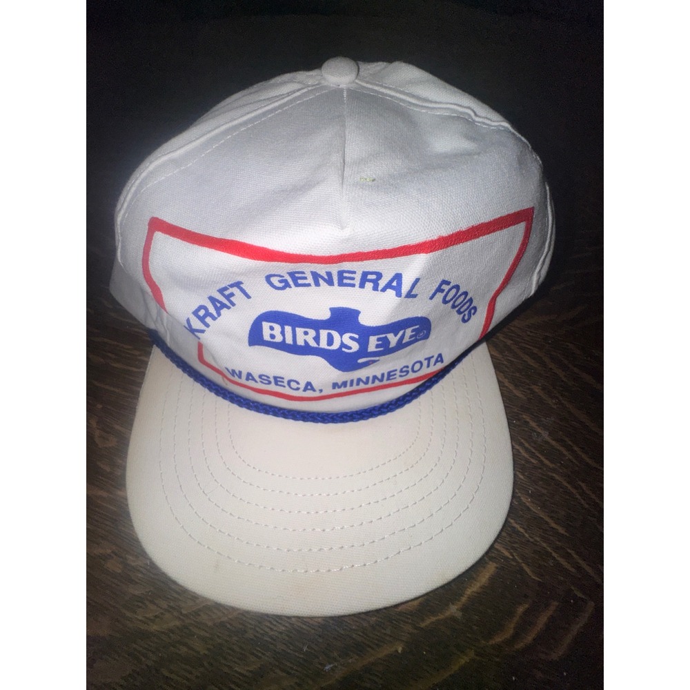 Vintage Birds Eye Kraft General Foods Waseca MN Trucker Hat White Made in USA
